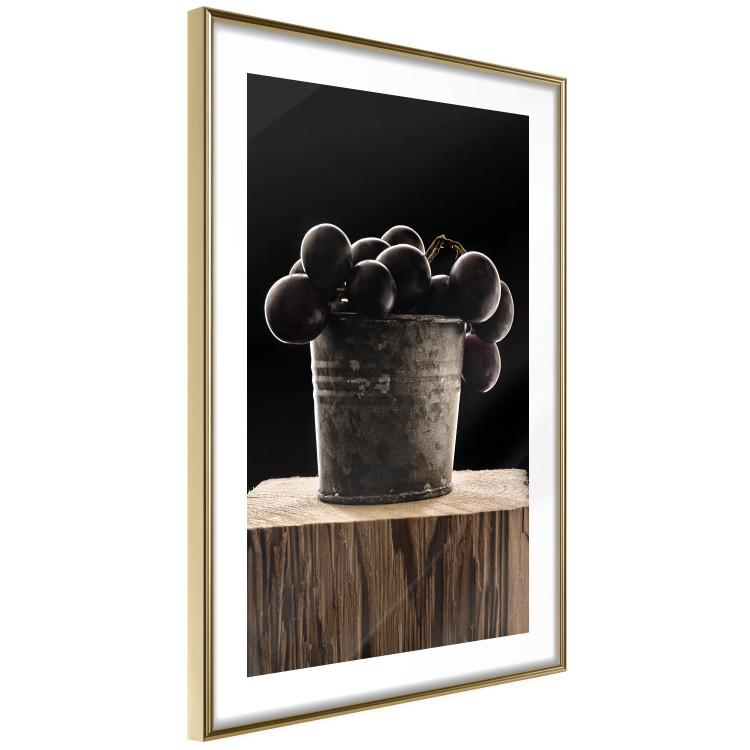 Wall Poster Juice of Love - metal bucket with fruits standing on a wooden stump 138046 additionalImage 2