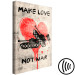 Canvas Print Make Love Not War (1-piece) Vertical - tanks and message text 142446 additionalThumb 6