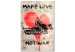 Canvas Print Make Love Not War (1-piece) Vertical - tanks and message text 142446