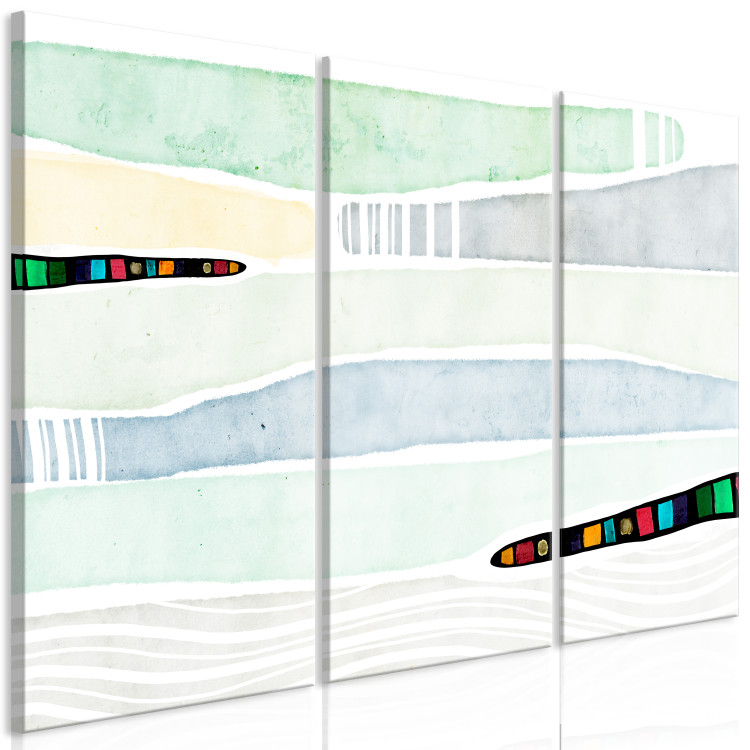 Canvas Art Print Pastel Fantasy (3-piece) - watercolor-painted abstraction 142646 additionalImage 2