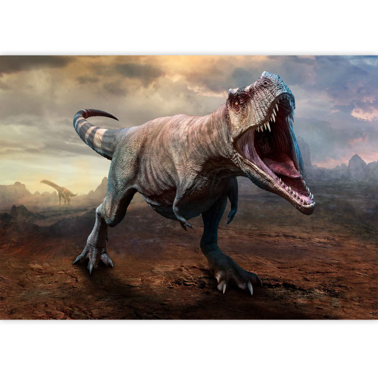 Photo Wallpaper Menacing tyrannosaurus attacks - dark landscape with dinosaur for kids 142746 additionalImage 3