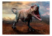 Photo Wallpaper Menacing tyrannosaurus attacks - dark landscape with dinosaur for kids 142746 additionalThumb 1