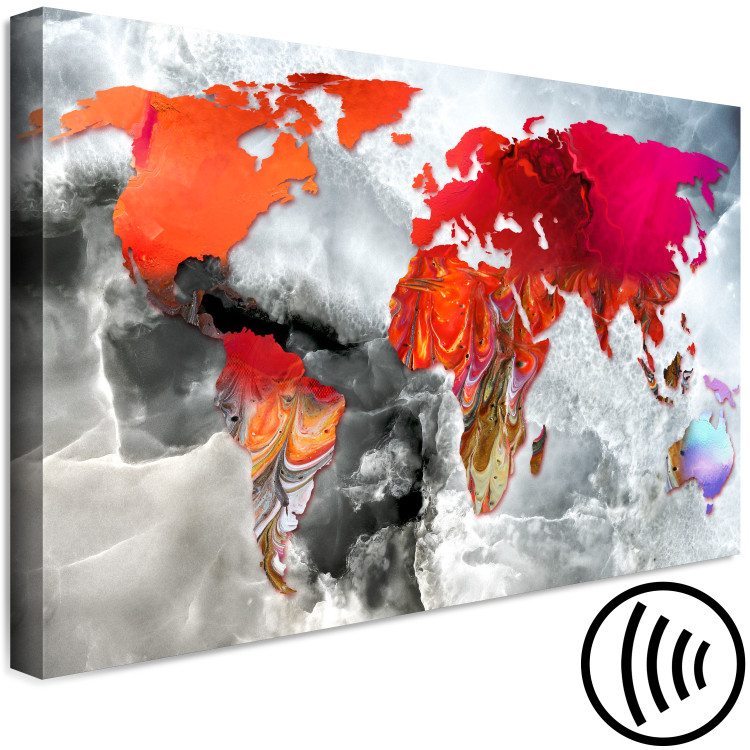 Canvas Art Print World Map with Red Accent (1-piece) Wide - abstraction 143746 additionalImage 6