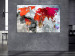 Canvas Art Print World Map with Red Accent (1-piece) Wide - abstraction 143746 additionalThumb 3
