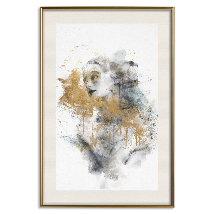 Poster Golden Fantasy - Watercolor Female Nude With Abstract Accents 144546 additionalImage 27