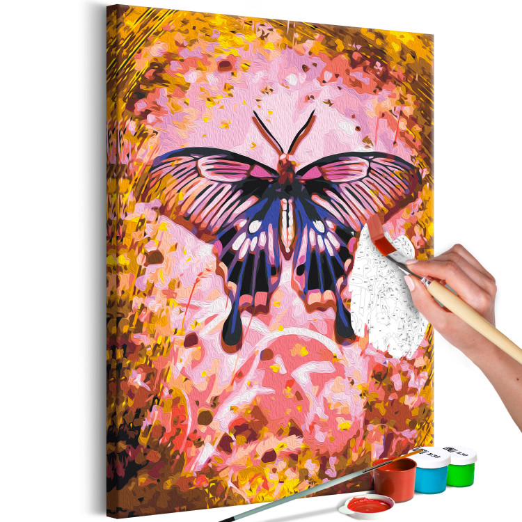 Paint by number Sweet Pink - Purple Butterfly on a Background of Flowers and Golden Rubs 146546 additionalImage 4