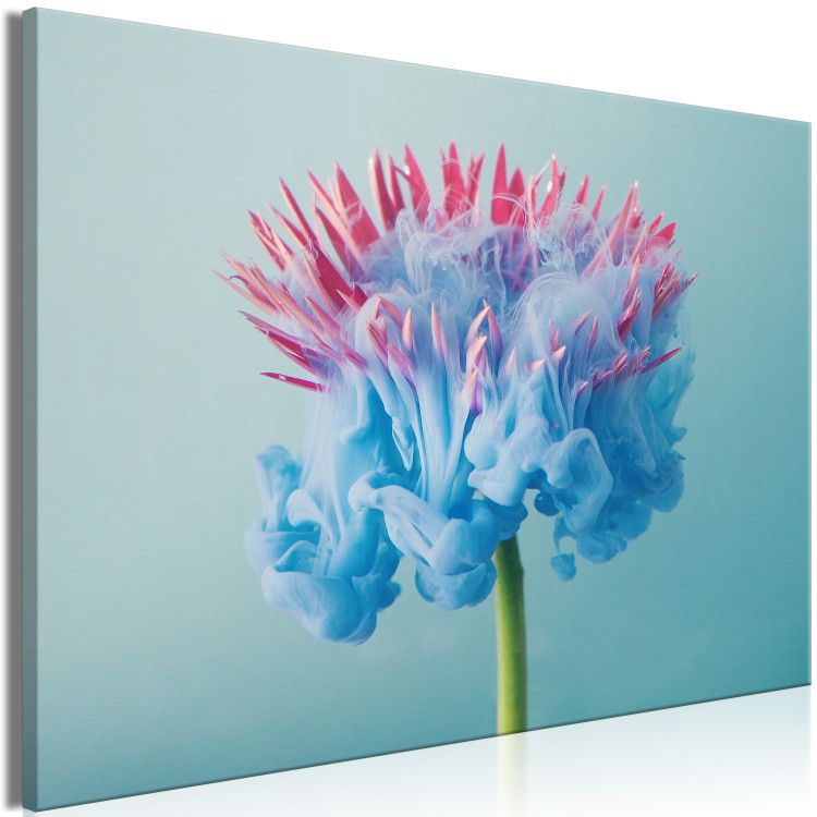 Canvas Art Print Abstract Flower - Pink and Blue Floristic Motif 149846 additionalImage 2