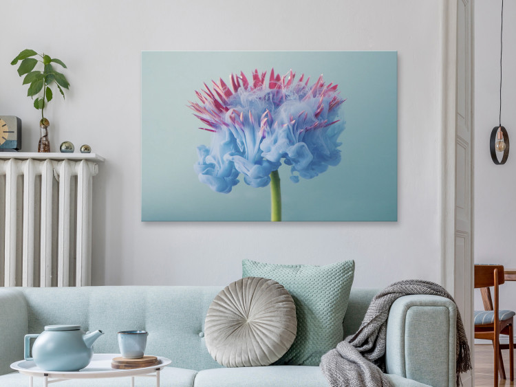 Canvas Art Print Abstract Flower - Pink and Blue Floristic Motif 149846 additionalImage 3