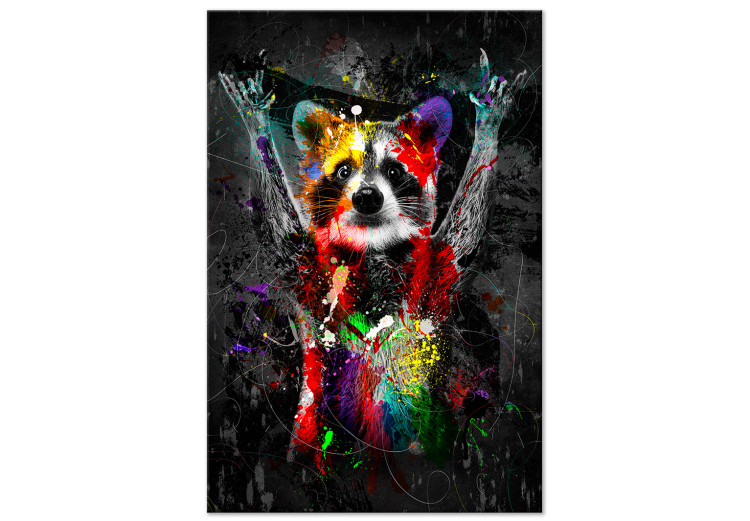 Large canvas print Colorful animals: Raccoon [Large Format] 150946