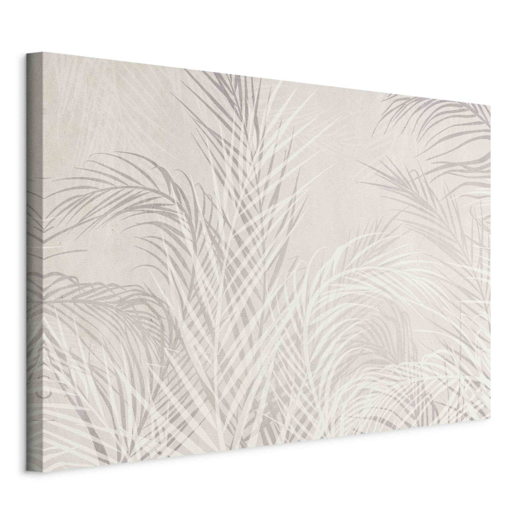 Large canvas print Palm Trees in the Wind - Gray Twigs With Leaves on a Light Beige Background [Large Format] 151246 additionalImage 3