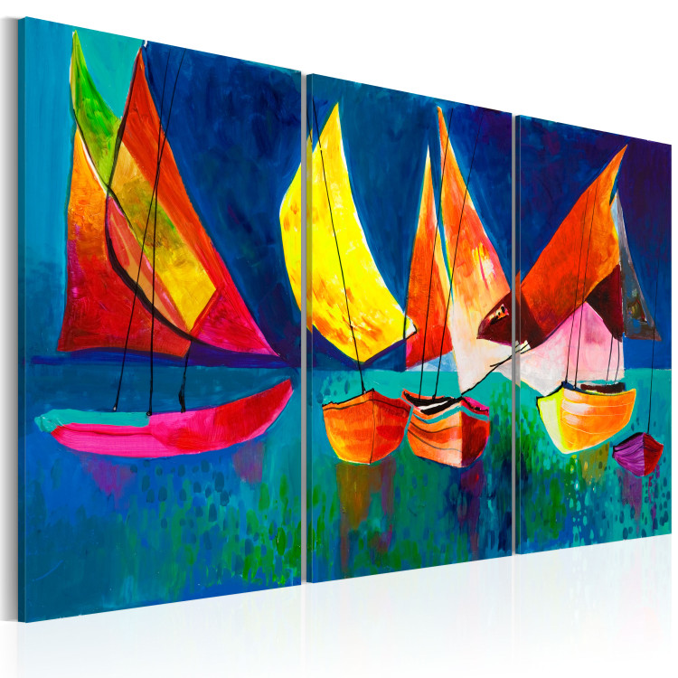 Canvas Colourful sailboats 49546 additionalImage 2