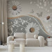Wall Mural Daisies - Fantasy with Flowers on Background with Plant Pattern and Butterflies 60846