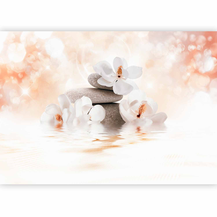 Wall Mural Orient - magnolia flower motif with zen stones on a delicate background 87846 additionalImage 5