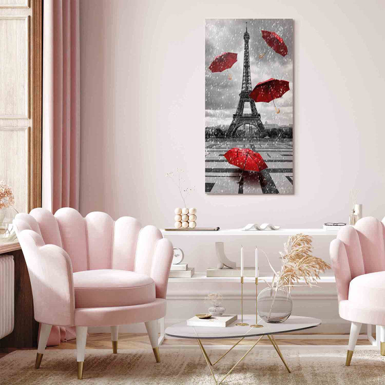 Canvas Print Paris: Red Umbrellas 91946 additionalImage 3