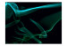 Photo Wallpaper Wavy abstraction - turquoise floating smoke in black space 97646 additionalThumb 1