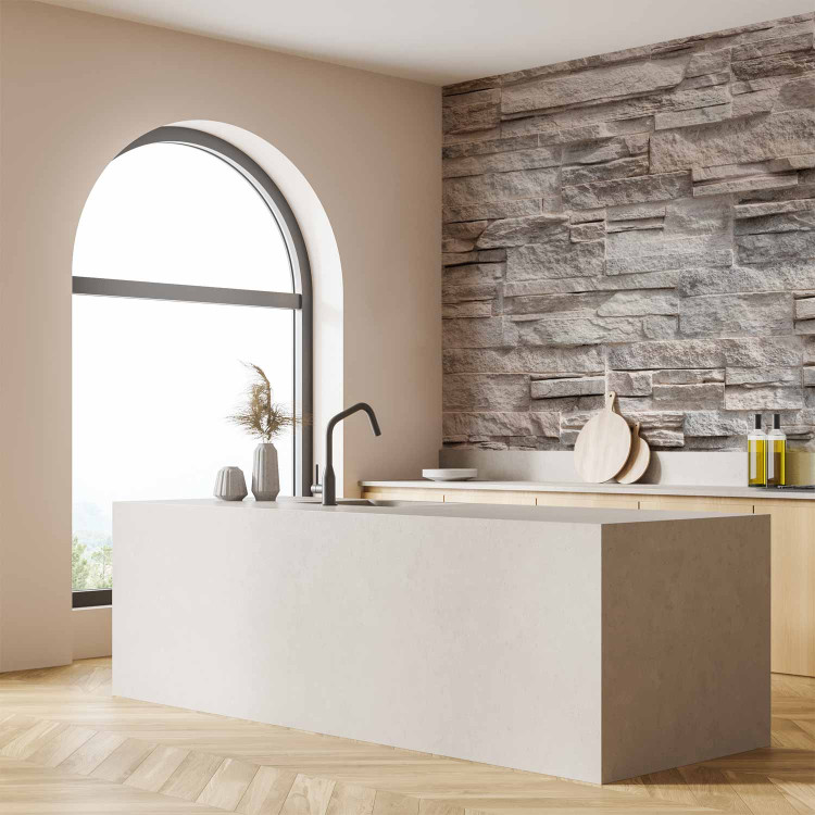 Wall Mural Enchantment - beige background with irregular texture of stone blocks 97946 additionalImage 7