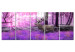 Canvas Lavender Forest (5-piece) - Deer among Trees and Pink Flowers 106556