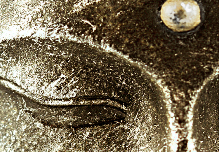 Canvas Print Silence is Golden (1-piece) - Oriental Buddha Sculpture in Bronze 106756 additionalImage 4