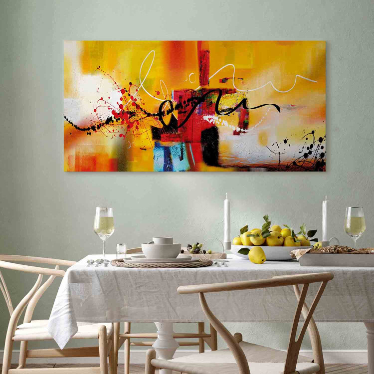 Canvas Print Street Melodies (1-part) Wide - Abstraction in Light Theme 107356 additionalImage 5