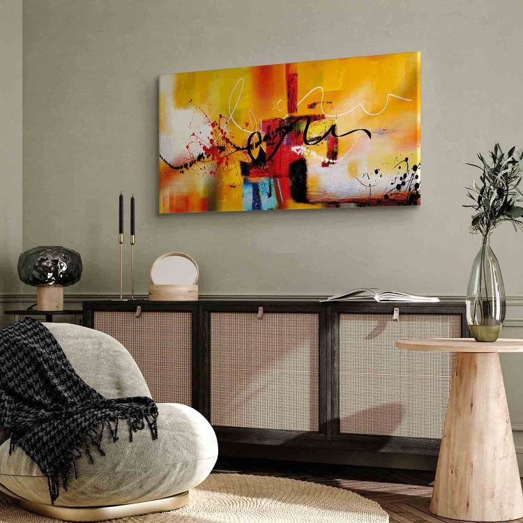 Canvas Print Street Melodies (1-part) Wide - Abstraction in Light Theme 107356 additionalImage 3