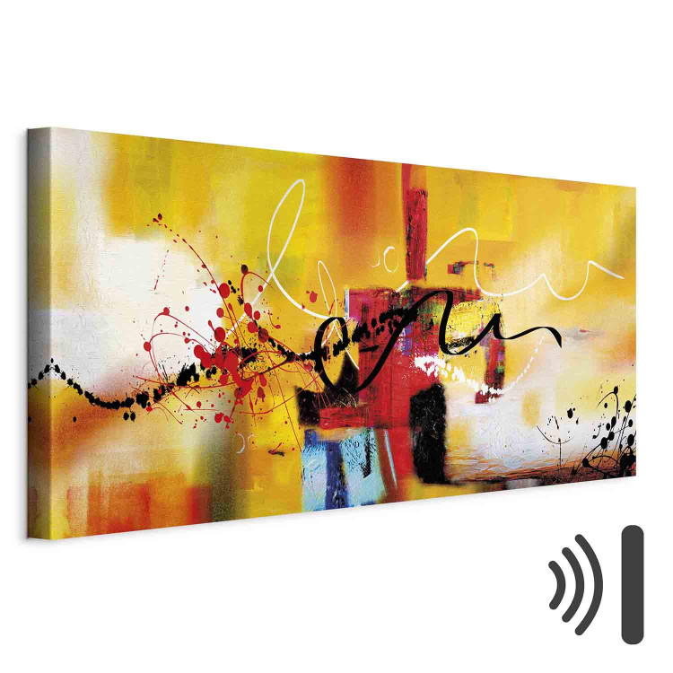 Canvas Print Street Melodies (1-part) Wide - Abstraction in Light Theme 107356 additionalImage 8
