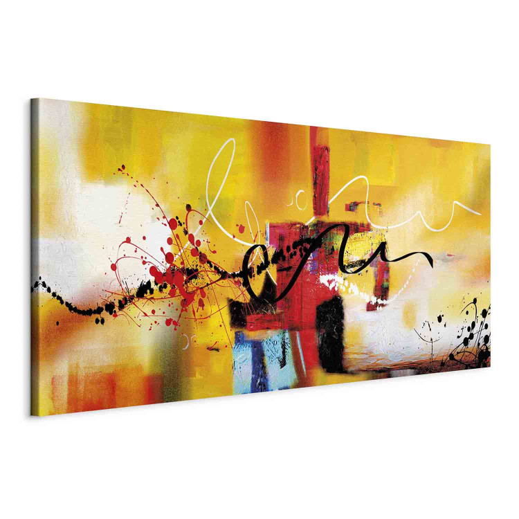 Canvas Print Street Melodies (1-part) Wide - Abstraction in Light Theme 107356 additionalImage 2