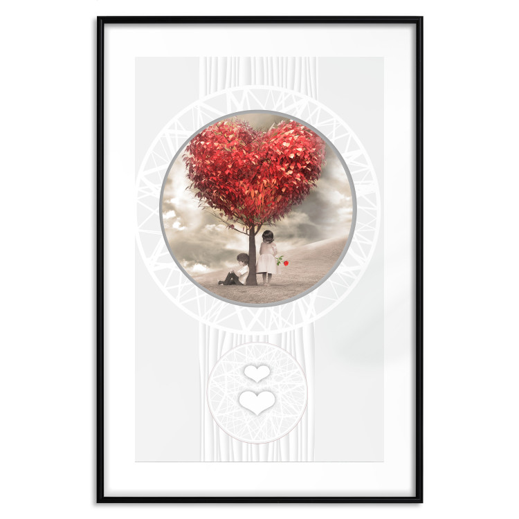 Wall Poster Children under the tree - two little people in a loving composition 114356 additionalImage 15
