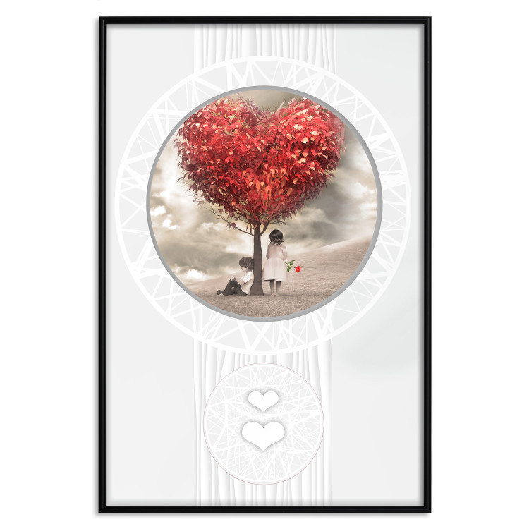 Wall Poster Children under the tree - two little people in a loving composition 114356 additionalImage 18