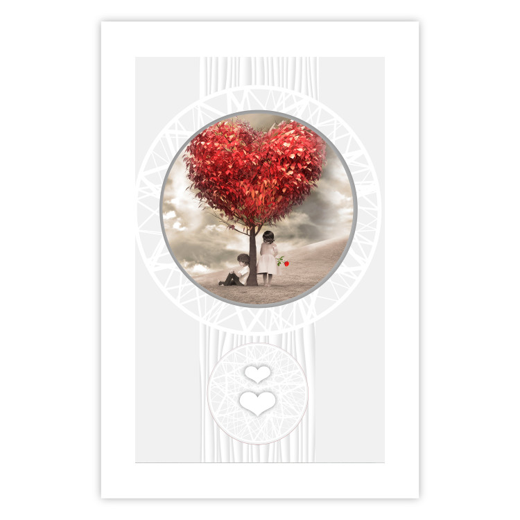Wall Poster Children under the tree - two little people in a loving composition 114356 additionalImage 19