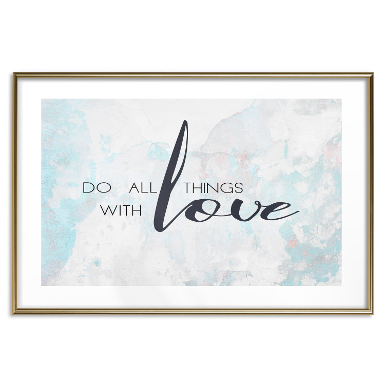 Poster Do All Things with Love - motivational English quote and bright background 114456 additionalImage 14