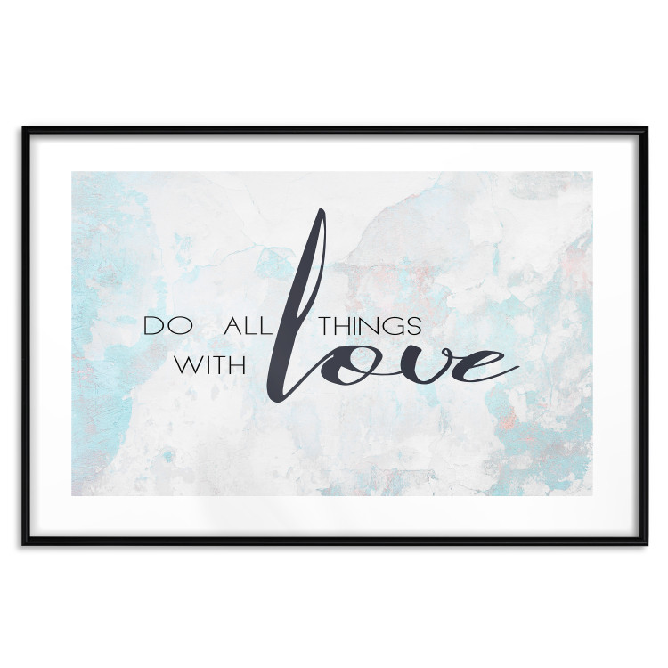 Poster Do All Things with Love - motivational English quote and bright background 114456 additionalImage 15