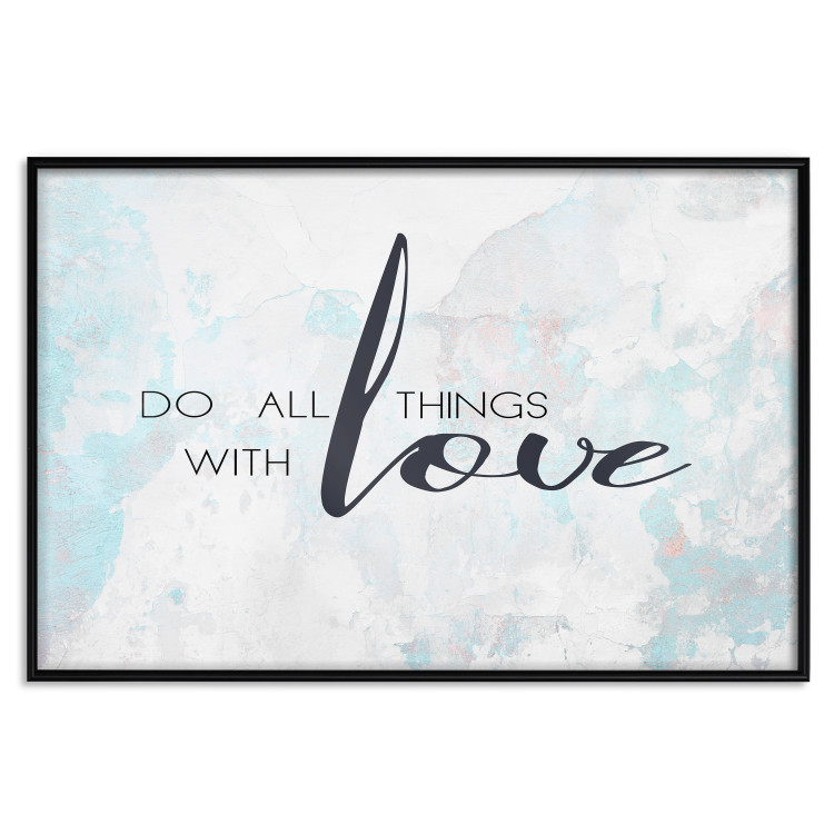 Poster Do All Things with Love - motivational English quote and bright background 114456 additionalImage 18
