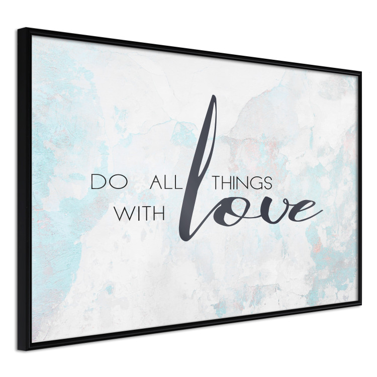 Poster Do All Things with Love - motivational English quote and bright background 114456 additionalImage 10