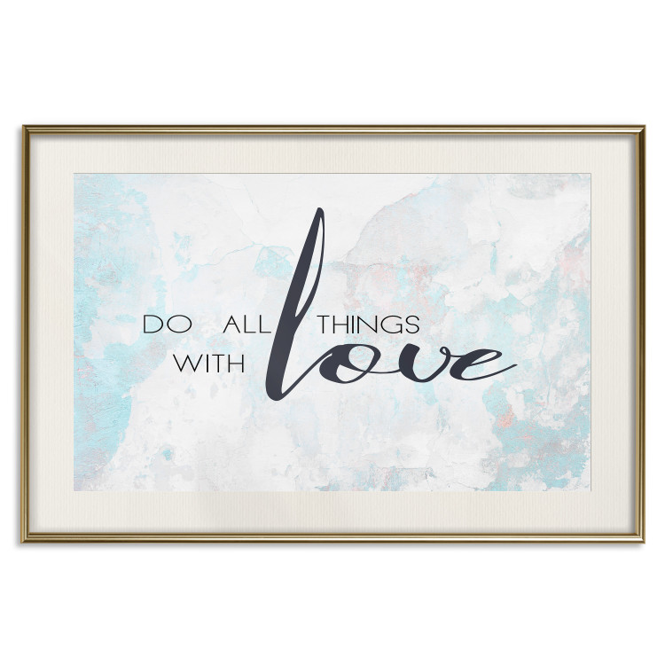 Poster Do All Things with Love - motivational English quote and bright background 114456 additionalImage 19