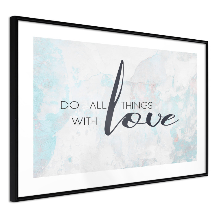 Poster Do All Things with Love - motivational English quote and bright background 114456 additionalImage 13