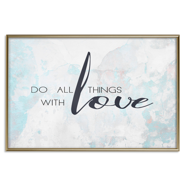 Poster Do All Things with Love - motivational English quote and bright background 114456 additionalImage 16