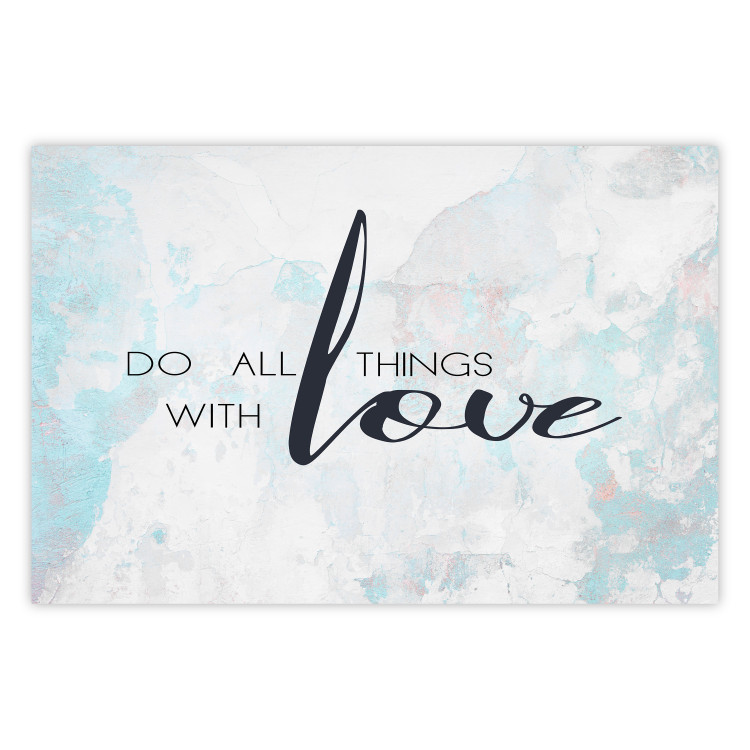 Poster Do All Things with Love - motivational English quote and bright background 114456