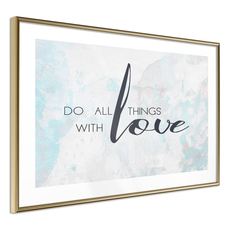 Poster Do All Things with Love - motivational English quote and bright background 114456 additionalImage 6