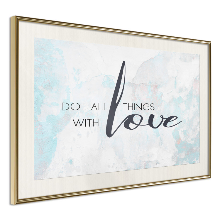 Poster Do All Things with Love - motivational English quote and bright background 114456 additionalImage 2