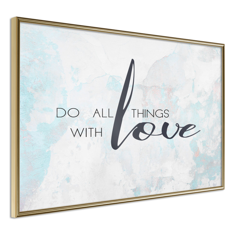 Poster Do All Things with Love - motivational English quote and bright background 114456 additionalImage 14