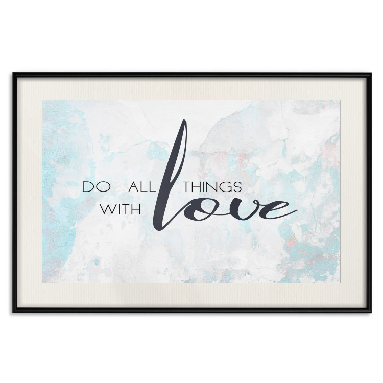 Poster Do All Things with Love - motivational English quote and bright background 114456 additionalImage 18