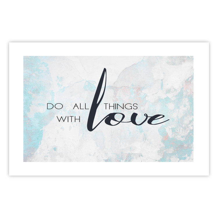 Poster Do All Things with Love - motivational English quote and bright background 114456 additionalImage 25