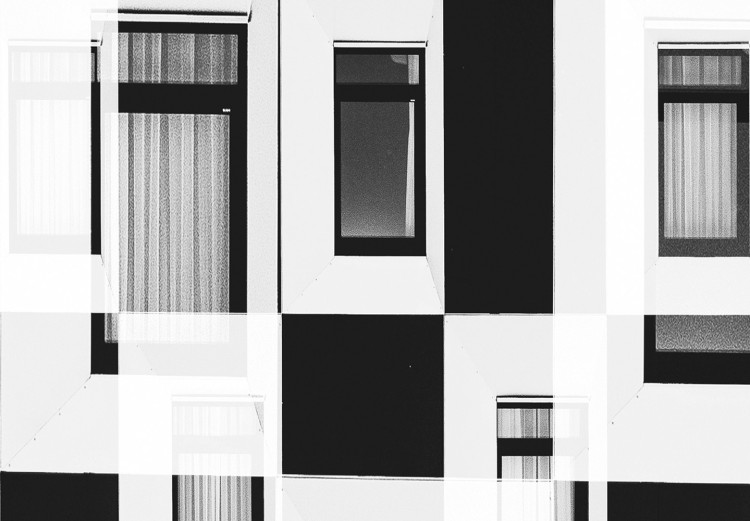 Poster Abstract windows - black and white geometric abstraction in rectangles 115156 additionalImage 8