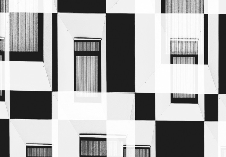 Poster Abstract windows - black and white geometric abstraction in rectangles 115156 additionalImage 11