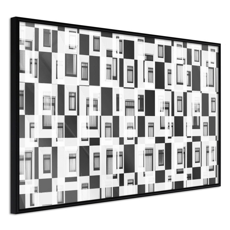 Poster Abstract windows - black and white geometric abstraction in rectangles 115156 additionalImage 10