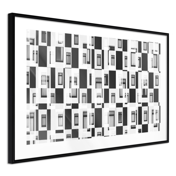 Poster Abstract windows - black and white geometric abstraction in rectangles 115156 additionalImage 13