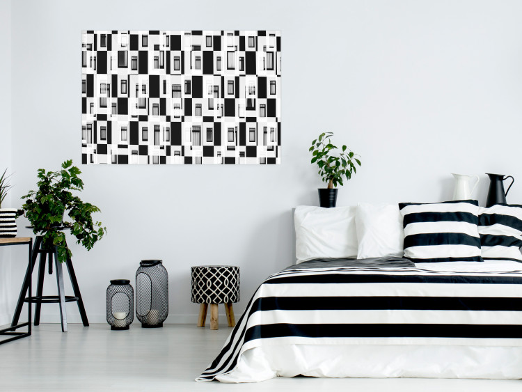 Poster Abstract windows - black and white geometric abstraction in rectangles 115156 additionalImage 17