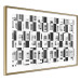 Poster Abstract windows - black and white geometric abstraction in rectangles 115156 additionalThumb 8