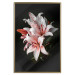Poster Lilies - composition with beautiful light pink flowers on a deep black background 117256 additionalThumb 20