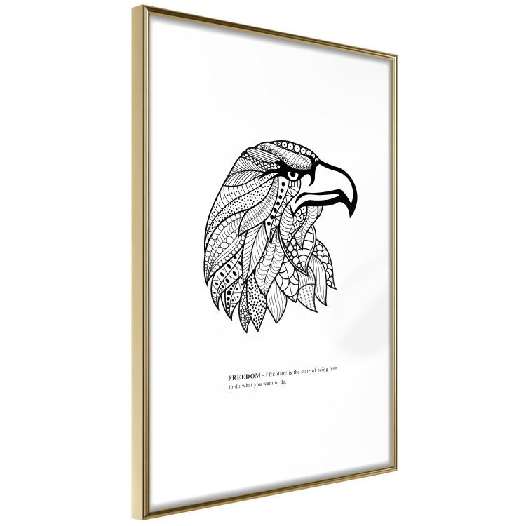 Wall Poster Eagle of Freedom - black and white composition with a predatory bird in patterns 117556 additionalImage 6
